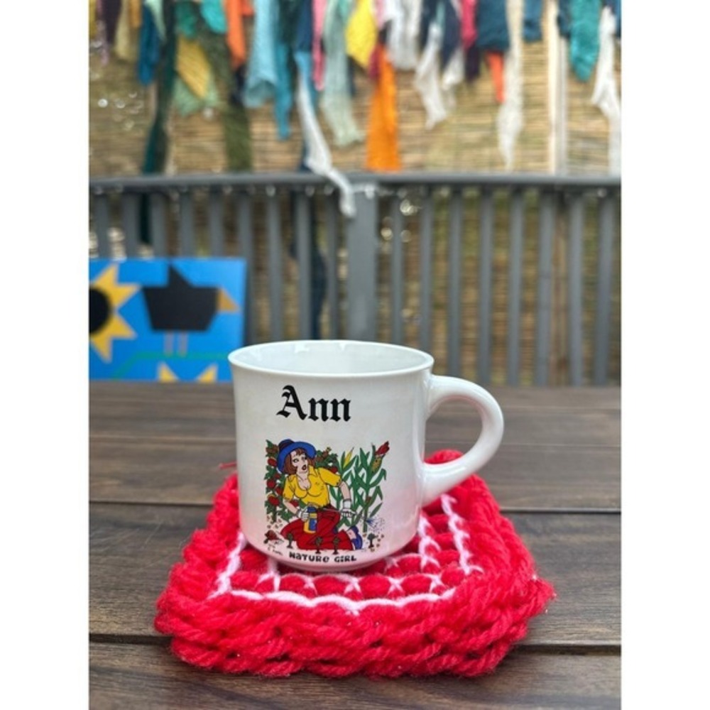 Vintage 1976 Papel Nature Girl Ann Mug Risqué Kitsch‎ Humor Retro Coffee Cup